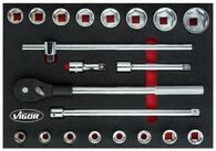 VIGOR Bit- und Steckschl&uuml;sselset VIGOR Steckschl&uuml;ssel-Werkzeug-Satz V5109...