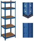 relaxdays Schwerlastregal Blaues Schwerlastregal mit 5 Ebenen