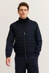 bugatti Sweatjacke Regular Fit mit Quersteppung aus einem Baumwollmix