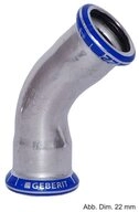 GEBERIT Wasserrohr Geberit Mapress Edelstahl Bogen 45&deg; I-I, 18 mm