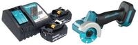 Makita Winkelschleifer DMC 300 RF 18 V 76 mm Brushless + 2x Akku 3,0 Ah + Ladeger&auml;t