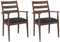 vidaXL Esszimmerstuhl Esszimmerst&uuml;hle mit Kissen 2 Stk. Braun Massivholz...