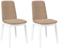 vidaXL Esszimmerstuhl, Esszimmerst&uuml;hle mit Kissen 2 Stk. Wei&szlig; Massivholz...