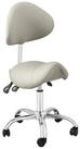 Physa Drehstuhl Sattelstuhl Sattelhocker mit Lehne Rollhocker Grau & Silbern, Grau,