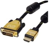 ROLINE GOLD Monitorkabel DVI (24+1) - HDMI, ST/ST Audio- & Video-Kabel, DVI-D 24+1,