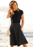 Beachtime by Lascana Jerseykleid mit R&uuml;schenkante in der Taille, Rock mit...