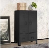 vidaXL Kleiderschrank Kleiderschrank Industrie-Stil Anthrazit 67x35x107 cm Stahl