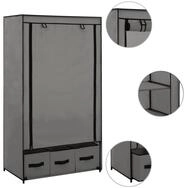 vidaXL Kleiderschrank Mehrzweckschrank Grau 87 x 49 x 159 cm Stoff