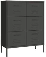 vidaXL Kommode, Schubladenschrank Anthrazit 80x35x101,5 cm Stahl