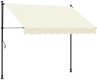 vidaXL Markise Sonnenschutz Einziehbar Creme 250x150 cm Stoff und Stahl