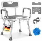 KESSER Badhocker Duschhocker mit Lehne h&ouml;henverstellbar in 6 Stufen 38-54cm