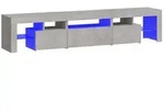 vidaXL TV-Schrank NA TV-Schrank mit LED Leuchten Betongrau 200x36,5x40 cm