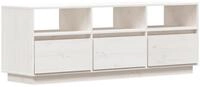 vidaXL TV-Schrank TV-Board Wei&szlig; 140x37x50 cm Massivholz Kiefer