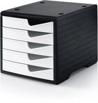 STYRO Organizer Schubladenbox styroswingbox 5 Sch&uuml;be schwarz/wei&szlig;