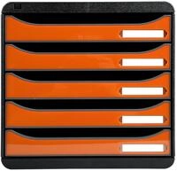 EXACOMPTA Schubladenbox Schubladenbox Big Box Plus 5 offene Schubladen Orange glossy