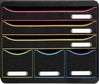 EXACOMPTA Schubladenbox Schubladenbox STOREBOX 6 offene Schubladen Schwarz/Harlekin
