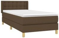 vidaXL Bett Boxspringbett mit Matratze Dunkelbraun 90x190 cm Stoff