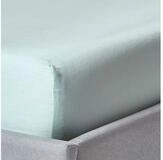 Homescapes Spannbettlaken Satin-Spannbettlaken Bio-Baumwolle - hellblau, 90 x...