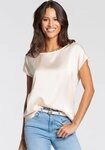Laura Scott Shirtbluse mit Satin-Vorderteil und hochflexiblen Jersey-R&uuml;cken lockere