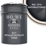 WO-WE Metallschutzlack 4in1 Metalllack Metallfarbe Metallschutzfarbe W908, 0.75L -
