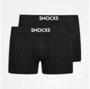 SNOCKS Boxershorts Boxershorts with Logo Men, 2pcs Black