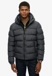 Superdry Steppjacke HOODED SPORTS PUFFER JACKET Kunstfaser, relaxed fit