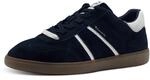 Plateausneaker TAMARIS, Damen, Gr. 37, blau (navy), Leder, Lederimitat,