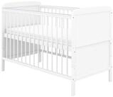 Baby-Delux Babybett Natalie, Kinderbett Gitterbett 140x70 wei&szlig; mit Bei&szlig;schienen,