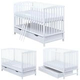 Baby-Delux Babybett Milo Bettkasten Schutzgitter, Kinderbett 60x120 cm wei&szlig;