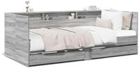 vidaXL Bett, Tagesbett mit Schubladen Grau Sonoma 90x200 cm Holzwerkstoff