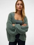 Vero Moda Strickjacke VMMAYBE LS OPEN CARDIGAN GA REP Kunstfaser, oversize