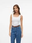 Tanktop VERO MODA "VMLULU SL TANK TOP NOOS", Damen, Gr. XS, wei&szlig; (hellwei&szlig;),