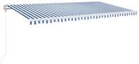 vidaXL Markise Markise Automatisch Einziehbar 600x350 cm Blau und Wei&szlig; (1-St)