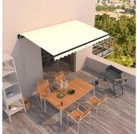 vidaXL Markise Markise Manuell Einziehbar 450x350 cm Creme