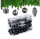 relaxdays Weihnachtsbaumkugel Weihnachtskugeln im 72er Set, schwarz