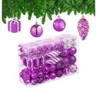 relaxdays Weihnachtsbaumkugel Weihnachtskugeln im 72er Set, Pink