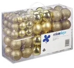relaxdays Weihnachtsbaumkugel Weihnachtskugeln 100er Set (100 St), gold