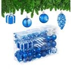 relaxdays Weihnachtsbaumkugel Weihnachtskugeln im 72er Set, blau