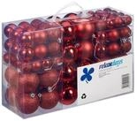 relaxdays Weihnachtsbaumkugel Weihnachtskugeln 100er Set (100 St), rot