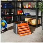 HOMCOM Werkzeugbox mit 2 Schubladen, Mini-Box, oberes Staufach, Handgriff