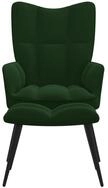 vidaXL Relaxsessel, Sessel mit Hocker Dunkelgr&uuml;n Samt