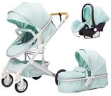 TPFFamily Kombi-Kinderwagen Baby Buggy Babyschale Babywanne 5-Punkt-Sicherheitsgurt