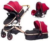 TPFFamily Kombi-Kinderwagen Baby Buggy Babyschale Babywanne 5-Punkt-Sicherheitsgurt