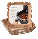 FACKELMANN Backpapier f&uuml;r Hei&szlig;luftfritteuse, Einweg-Backform, &ouml;lresistent
