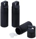 relaxdays Pillendose Wasserdichte Kapsel 3er Set, schwarz