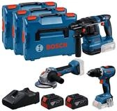 BOSCH Werkzeugset GBH / GSR / GWS, Combo Kit 18V-Set: Akku-Bohrschrauber GSR...