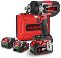 ONEVAN Akku-Schlagschrauber 1/2" B&uuml;rstenloser Schlagschrauber, 8000 U/min, 2800 Nm,