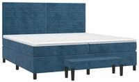 vidaXL Bettgestell vidaXL Boxspringbett mit Matratze Dunkelblau 200x200 cm Samt