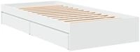 vidaXL Bettgestell 90 x 200 cm Bettgestell mit Schubladen Wei&szlig; 90x200 cm...