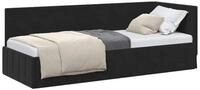 vidaXL Bett Eckbettgestell mit Kopfteil Schwarz 80 cm x 200 cm Samt (1-tlg)